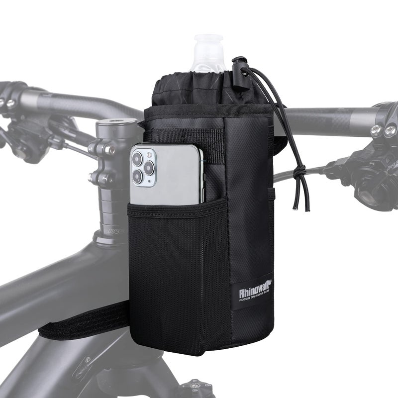 Rhinowalk Bike Handlebar Water Bottle Bag Drink Cup Holder Bicycle Front Insulated Stem Bag - Image 1